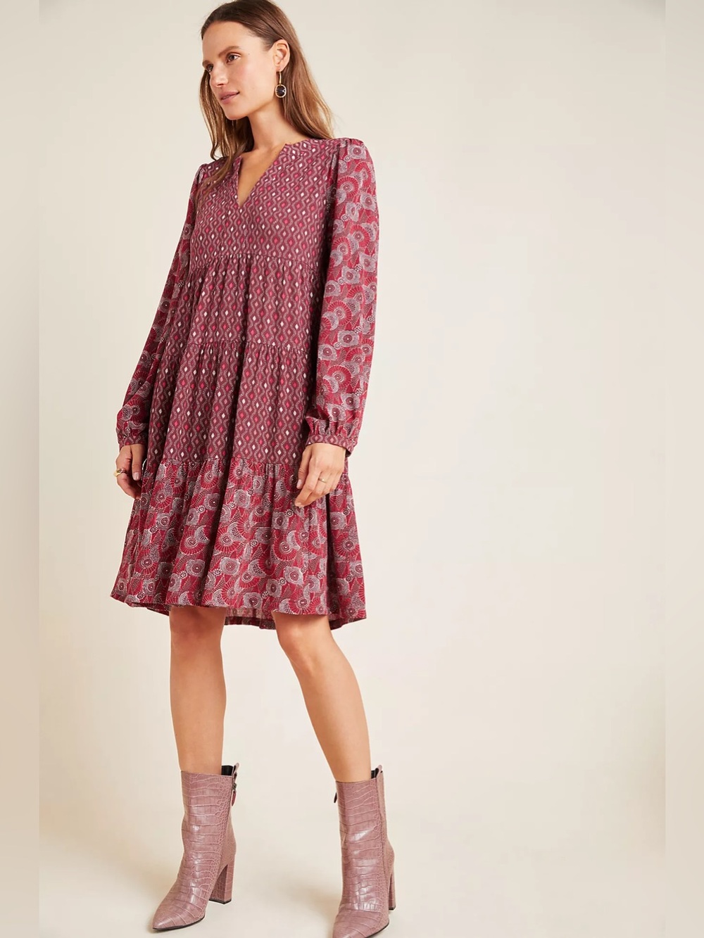 Anthropologie Maeve Amber Tiered Dress